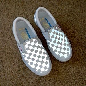 Vans Reflective Checkers women’s size 6 slip on